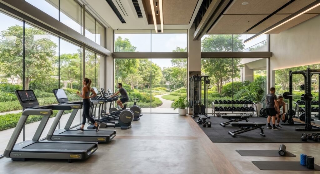 Fitness gym with cardio and strength equipment