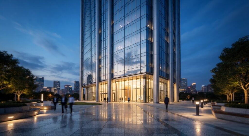 Glass commercial office tower